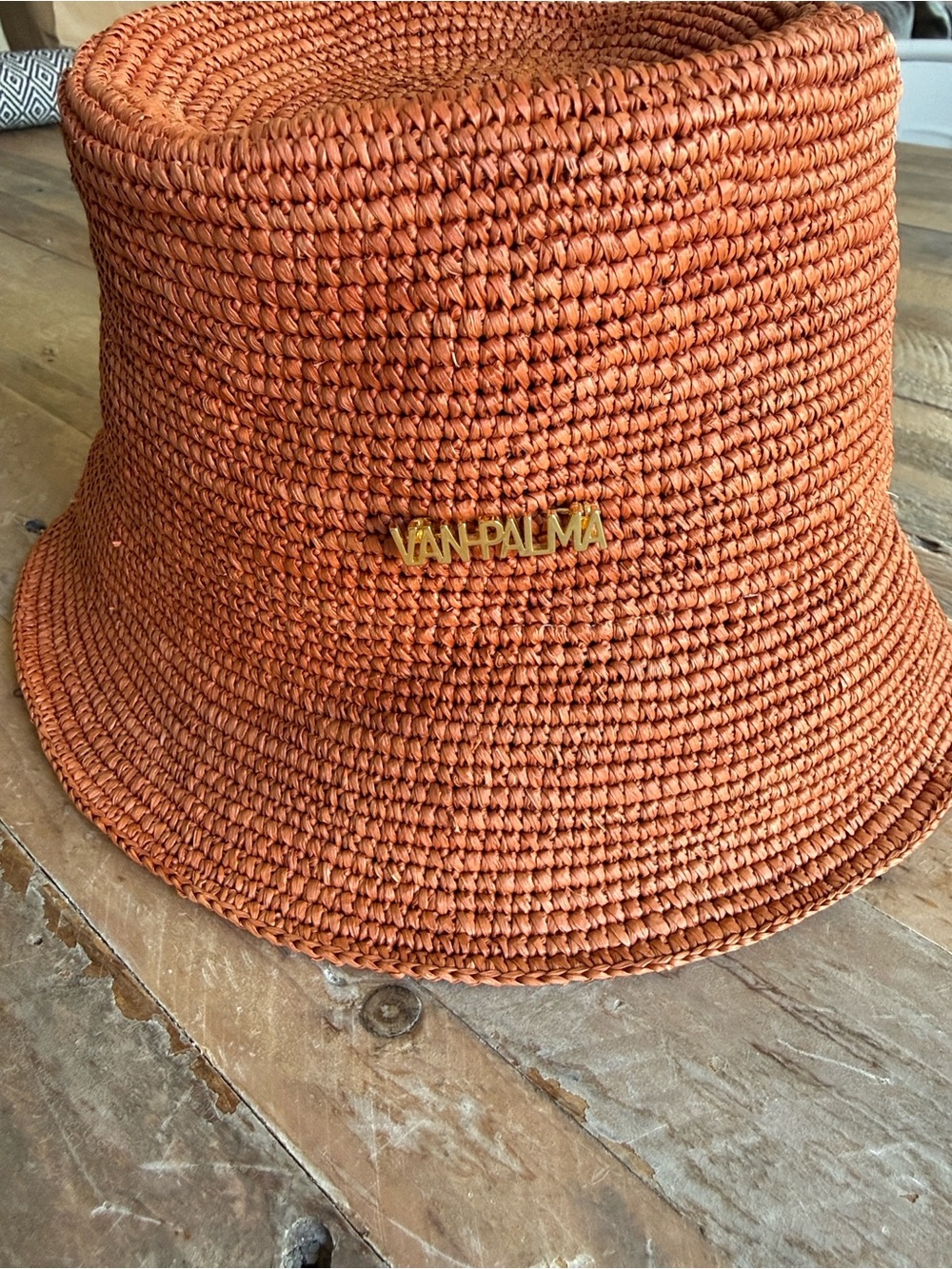 VAN PALMA Gina Straw Bucket Hat In Terra - Picture 8 of 8